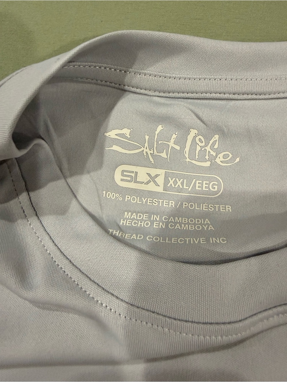 Salt Life Gray Long Sleeve Performance Tee with Blue & Yellow Marlin Graphic - Picture 4 of 4